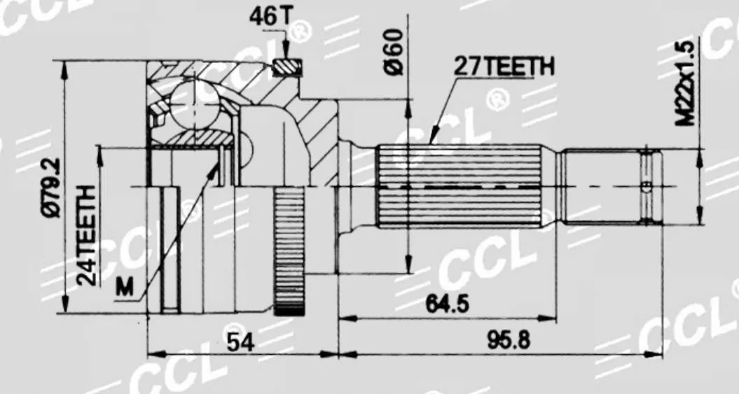 CCL шрус наружный HY-1-004