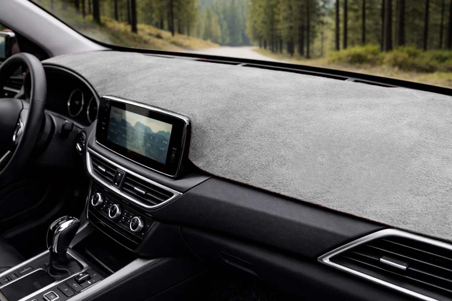 Коврик накладка на торпеду из алькантары Светло-серая Audi A3L 8V 2014-2020