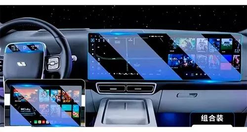 Защитные пленки для приборной панели и двух мониторов Lixiang L9, антибликовая пленка из 3 элементов