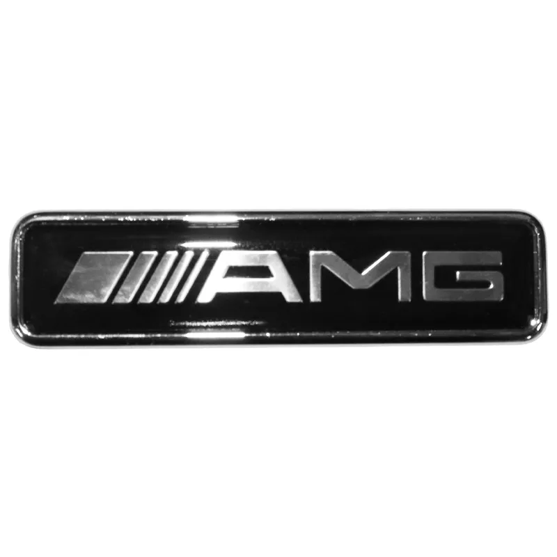 Шильдик черный-хром Mercedes AMG 9.2×2.4 см