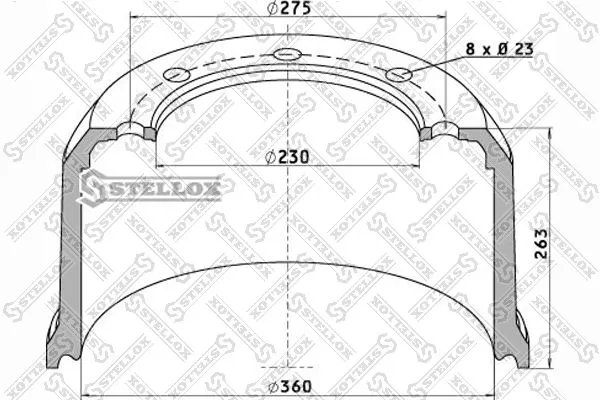 Тормозной барабан Stellox 85-00008-SX