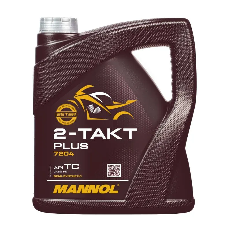 Масло моторное для мото и спецтехники MANNOL 2-Takt Plus TC 7204 4 л