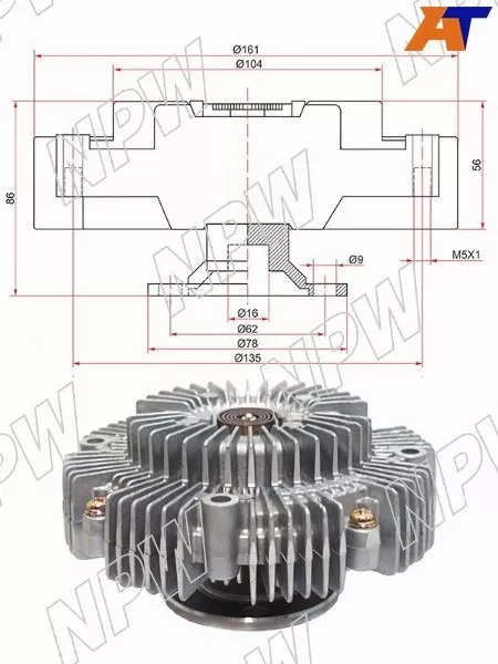 Термомуфта TOYOTA 2TR-FE 2.7 16v 03-08 \ TOYOTA: 2TR-FE, 3RZ-FE;