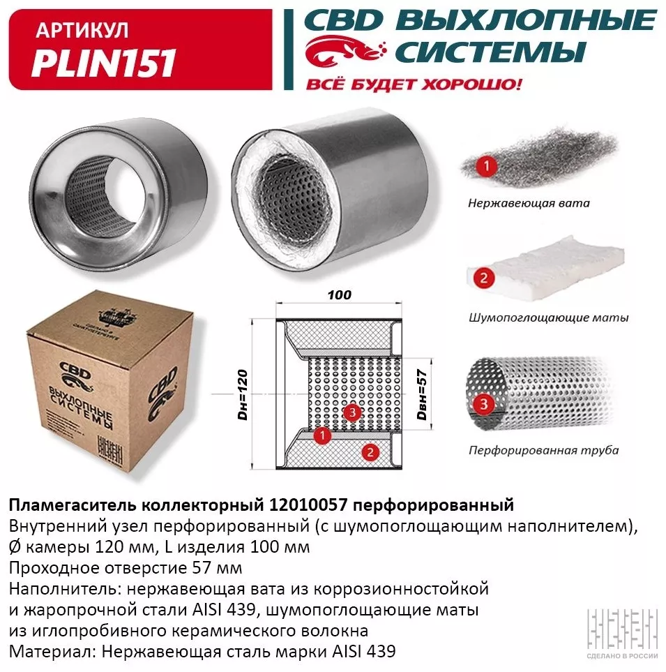 CBD пламегаситель коллекторный PLIN151