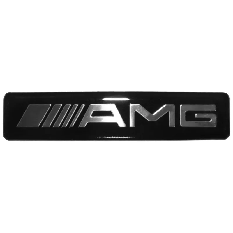 Шильдик черный Mercedes AMG 8.8×1.9 см
