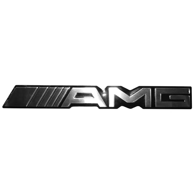 Шильдик черный Mercedes AMG 14.5×1.8 см