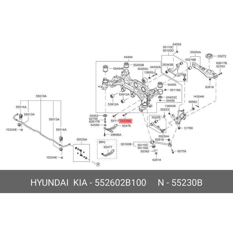 Mobis Болт развальный заднего нижнего рычага (лодочка) Hyundai/Kia