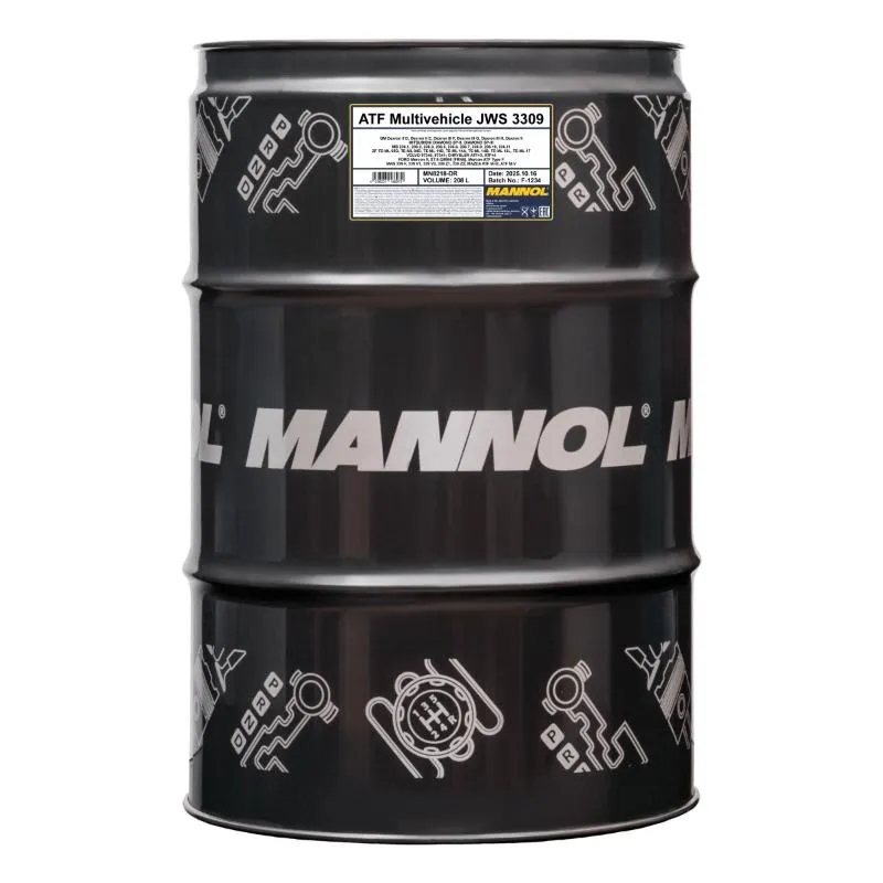 Масло трансмиссионное MANNOL ATF Multivehicle 8218 208 л